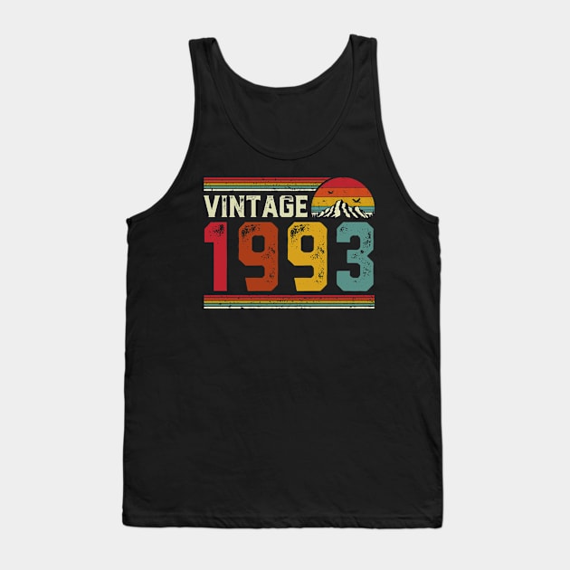 Vintage 1993 Birthday Gift Retro Style Tank Top by Foatui